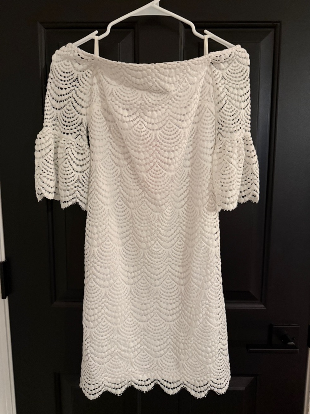 Lilly Pulitzer White Off-Shoulder Crochet Midi Dress